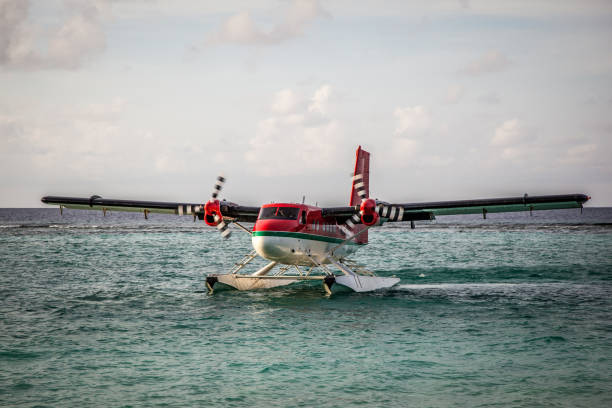 istock Seaplane in the ocean lagoon 673537068