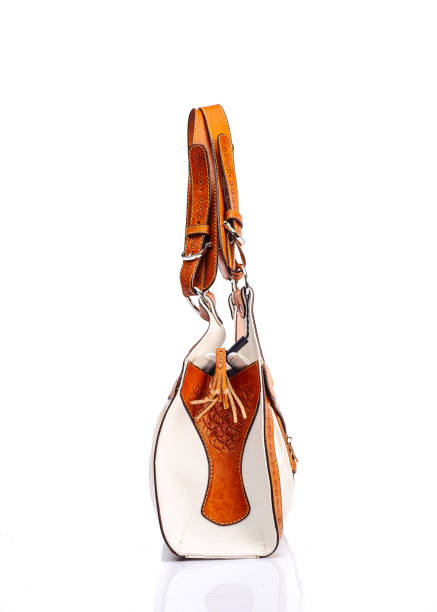 istock Leather female bag on a white background 673537324