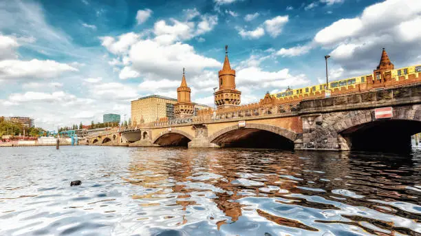 Berlin, Metro, Oberbaumbrücke, Bridge, architecture, sights, transportation, travel, tourism