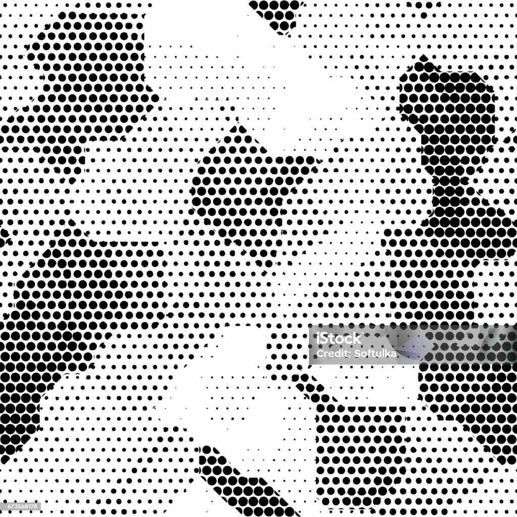 Modern seamless pattern with dots Modern seamless pattern with dots transition halftone in black and white Camouflage stock vector