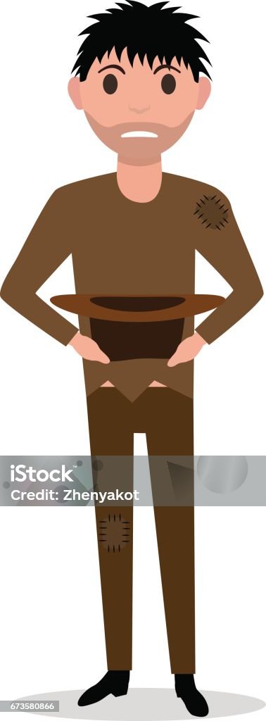 Vector Cartoon Man Dirty Indigent Beggar Homeless Stock Illustration -  Download Image Now - Abandoned, Adult, Beggar - iStock