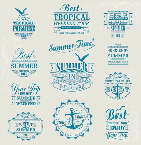 Vector illustration of Summer labels set