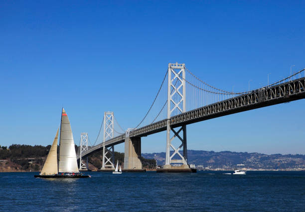 istock Bay Bridge and sailfish in San Francisco 673582034