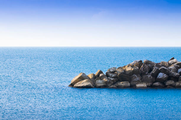 istock Calm sea with clear sky in background - concept image with copy space 673592838