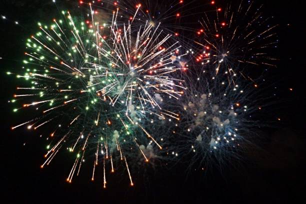 istock Colorful fireworks in the dark sky 673596444