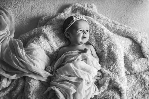 istock Cute newborn baby girl 673602592