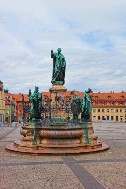 istock Fountain on Maximilian square in Bamberg city center 673608202