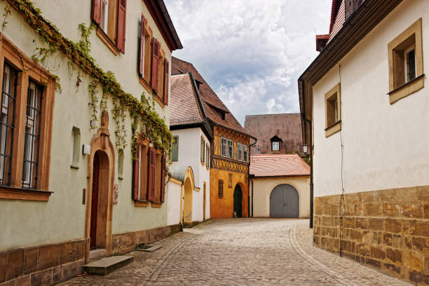 Old houses in Bamberg city center of Germany Old houses in the city center of Bamberg in Upper Franconia, Bavaria, of Germany. It is also called Alte Hofhaltung. bayreuth stock pictures, royalty-free photos & images