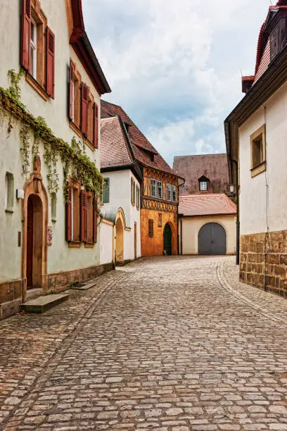 Old houses in the city center of Bamberg in Upper Franconia, Bavaria, in Germany. It is also called Alte Hofhaltung.