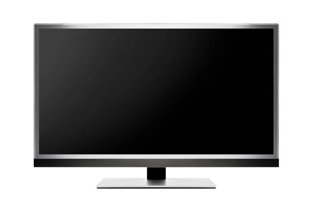 lcd a schermo piatto tv, moderno mock-up schermo bianco pannello video - television flat screen plasma high definition television foto e immagini stock