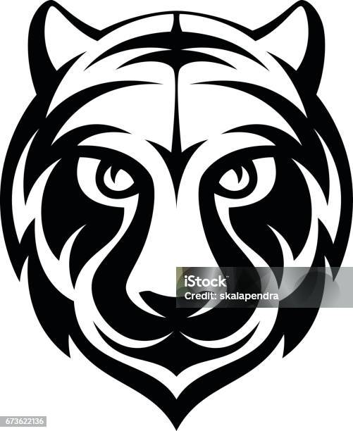 Tiger Head Stock Illustration - Download Image Now - Tiger, Logo, Mountain Lion