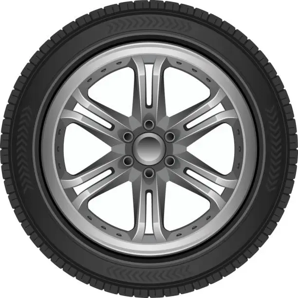 Vector illustration of Car wheel