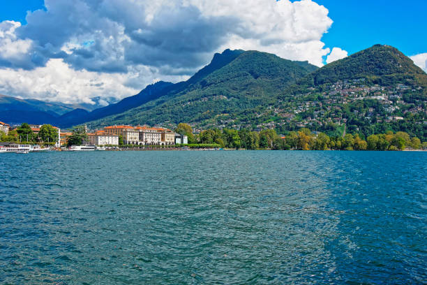 istock Lake Lugano and mountains in Ticino  Switzerland 673625452