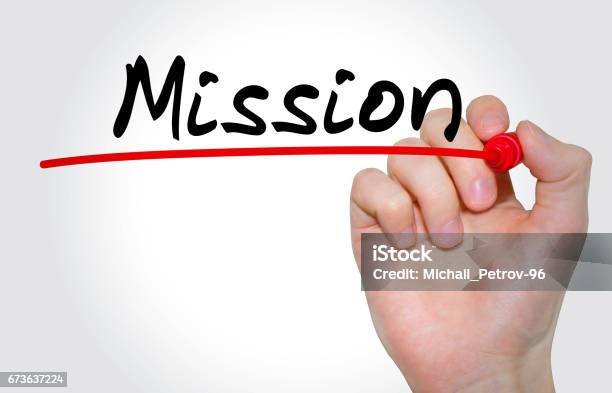 Hand Writing Inscription Mission With Marker Concept Stock Photo - Download Image Now