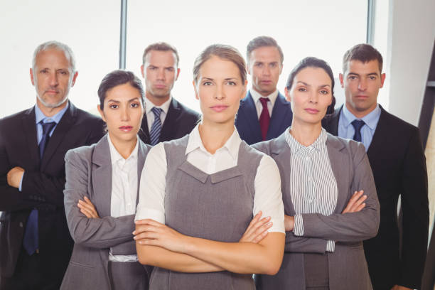 istock Team of businesspeople posing together 673637532