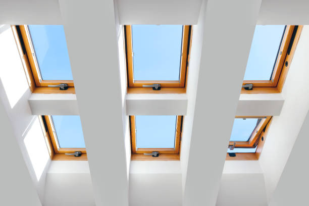istock The design of the six skylights windows 673643664