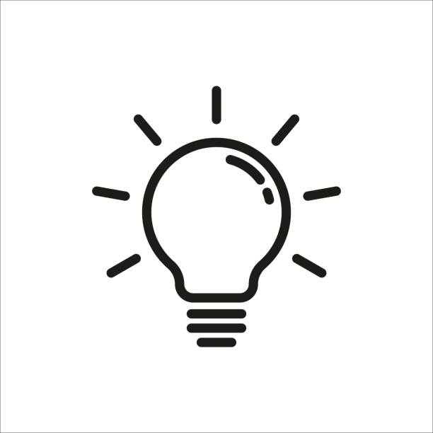 ilustraciones, imágenes clip art, dibujos animados e iconos de stock de icono de la bombilla - inspiration light bulb motivation lighting equipment