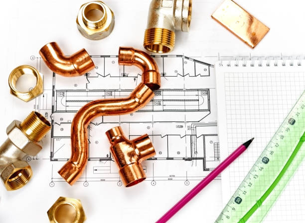 istock Engineering heating. Concept Heating. Project of heating for house. 673657120
