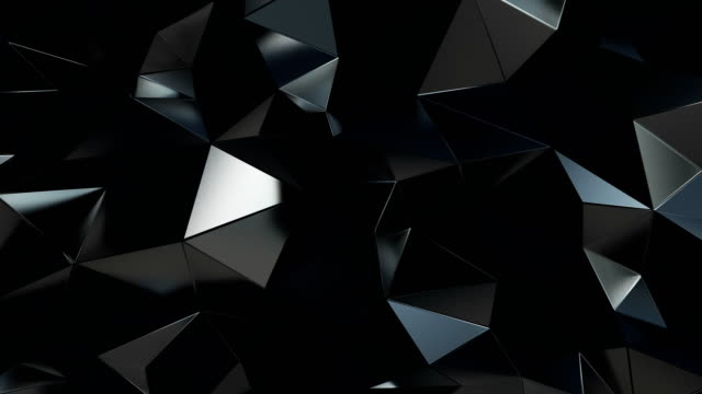Abstract polygonal background metal black animation 4k