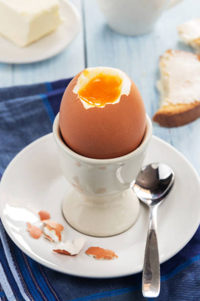 istock Egg in an egg-cup with toasts and butter 673668804