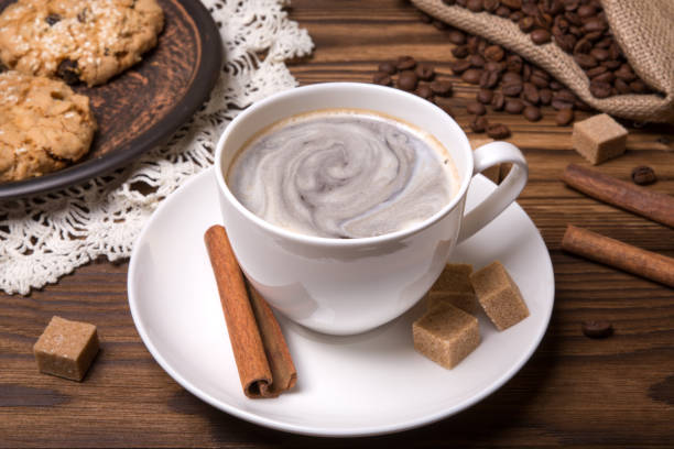 istock A cup of coffee on a wooden table 673673280