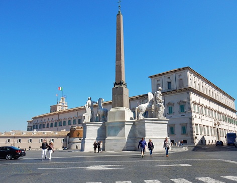 View of Rome with rooftops and the Altar of the Fatherland