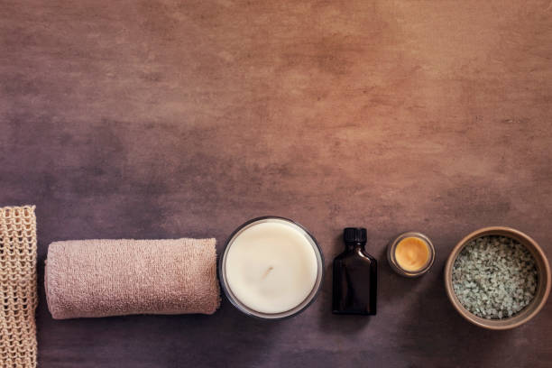 istock Organic spa cosmetic on stone background 673695334