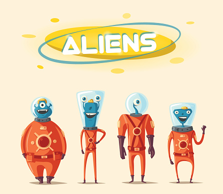 Alien Yang Ramah Ilustrasi Kartun Ilustrasi Stok - Unduh Gambar