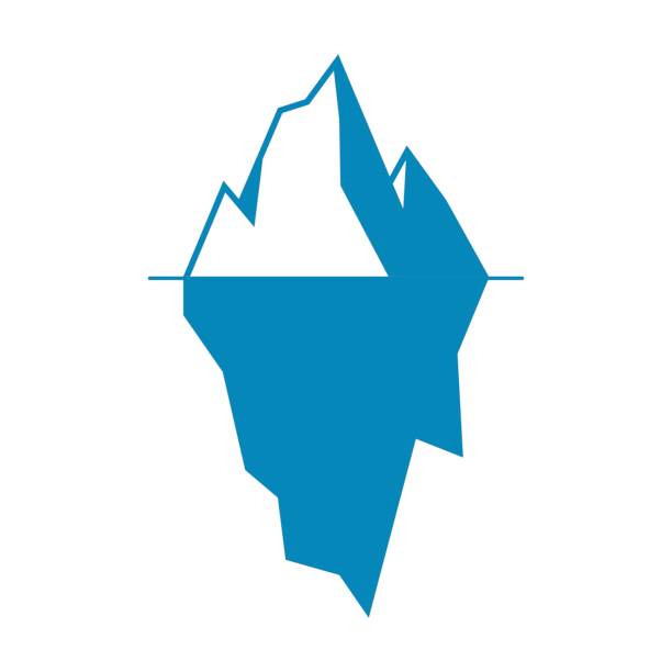 illustrazioni stock, clip art, cartoni animati e icone di tendenza di icona vettoriale iceberg isolata su sfondo bianco. - iceberg ice mountain arctic