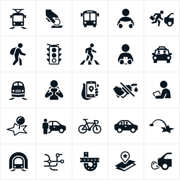 ilustrações de stock, clip art, desenhos animados e ícones de public transit icons - uber
