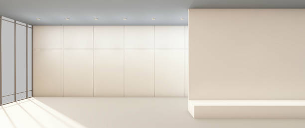 istock Works of Arts Gallery Modern Clean and Wall White Exhibition 673710708