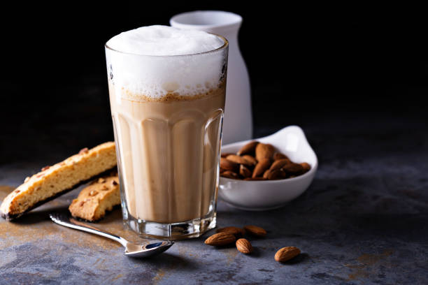 istock Coffee latte with almond milk 673719380