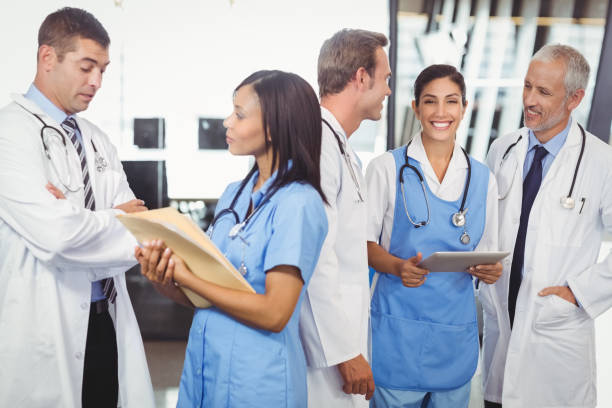 istock Medical team interacting with each other 673730000