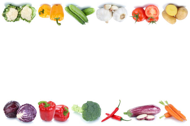 istock Vegetables copyspace copy space border tomatoes fresh bell pepper 673734960