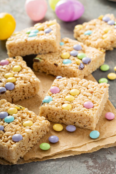 istock Rice krispies treats with candy 673747758