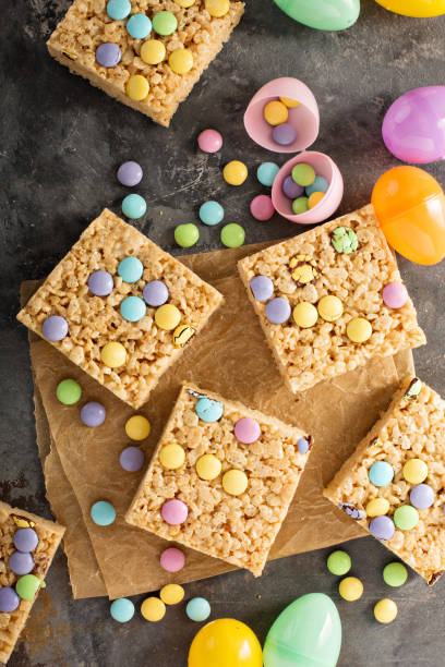 istock Rice krispies treats with candy 673747884