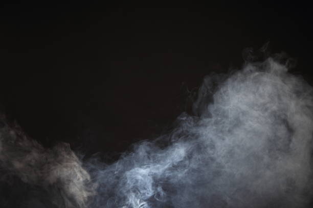 istock White Smoke and Fog on Black Background, Abstract Smoke Clouds 673758574