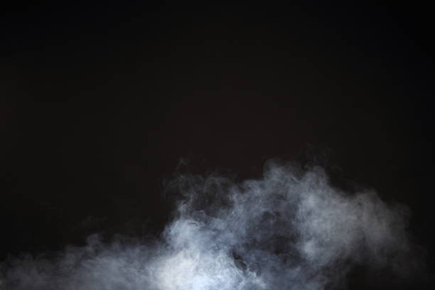 istock White Smoke and Fog on Black Background, Abstract Smoke Clouds 673758834
