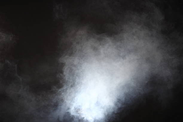 istock White Smoke and Fog on Black Background, Abstract Smoke Clouds 673758970