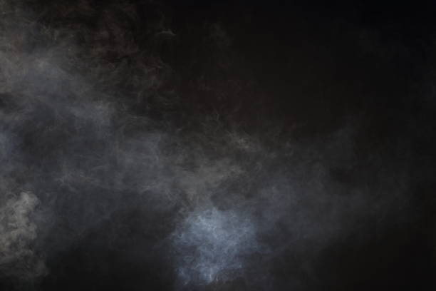 istock White Smoke and Fog on Black Background, Abstract Smoke Clouds 673761152