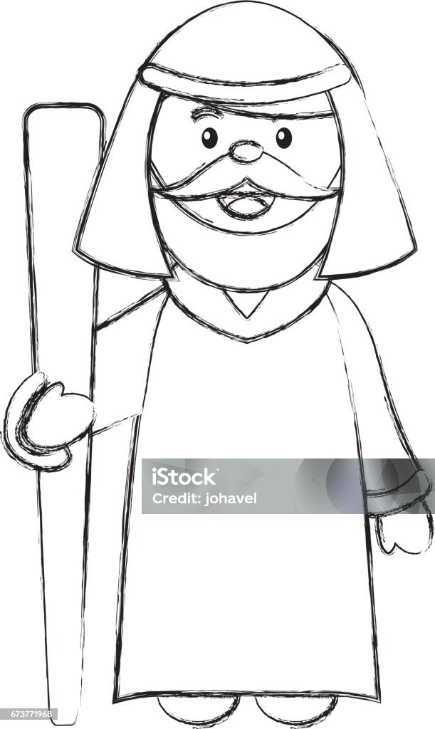 saint joseph manger character saint joseph manger character vector illustration design Adult stock vector