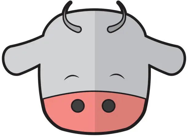 Vector illustration of cute cow manger character