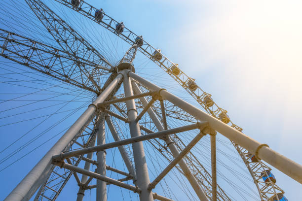 istock low angle view of Big ferris wheel 673780130