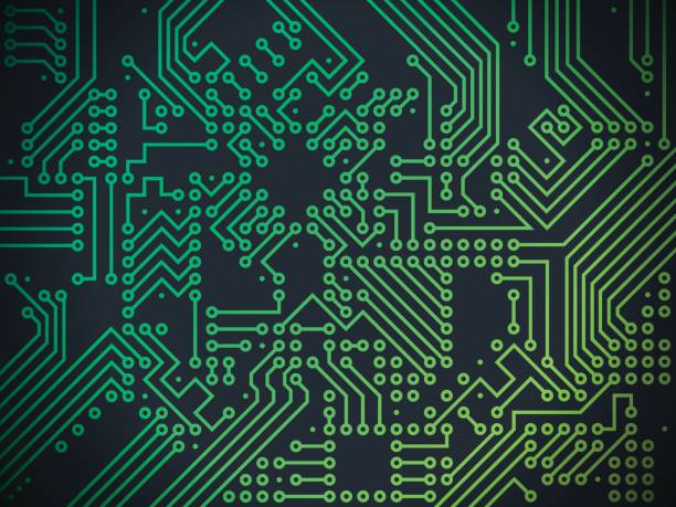 illustrazioni stock, clip art, cartoni animati e icone di tendenza di circuit board technology abstract background - mother board computer chip circuit board electrical component