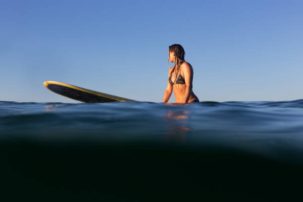 istock Surfer Girl in Evening Light 673786934
