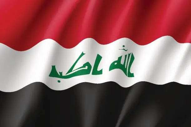 Vector illustration of Iraq national flag, vector illustration