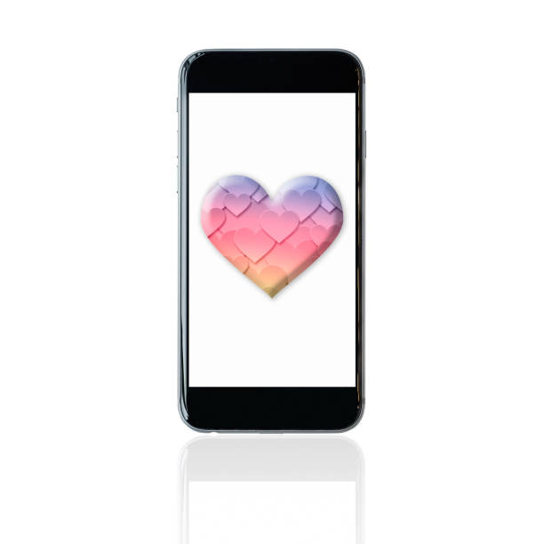 istock Smartphone with colourful heart symbol on screen 673788142