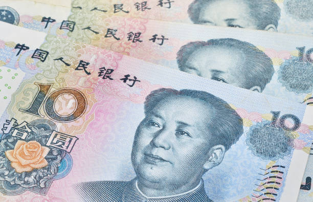 chinês dinheiro  - 10 yuan note - fotografias e filmes do acervo