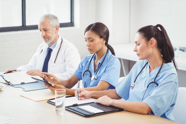 istock Medical team working in conference room 673798144