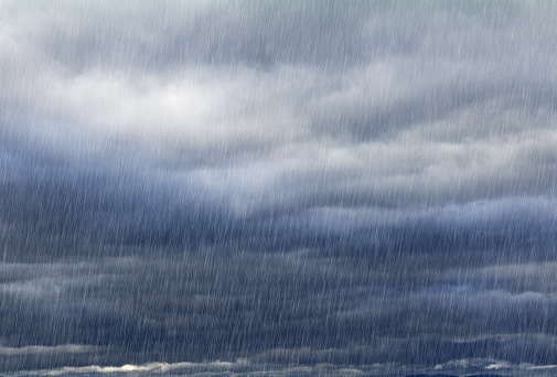 Rainy sky with dark clouds natural background